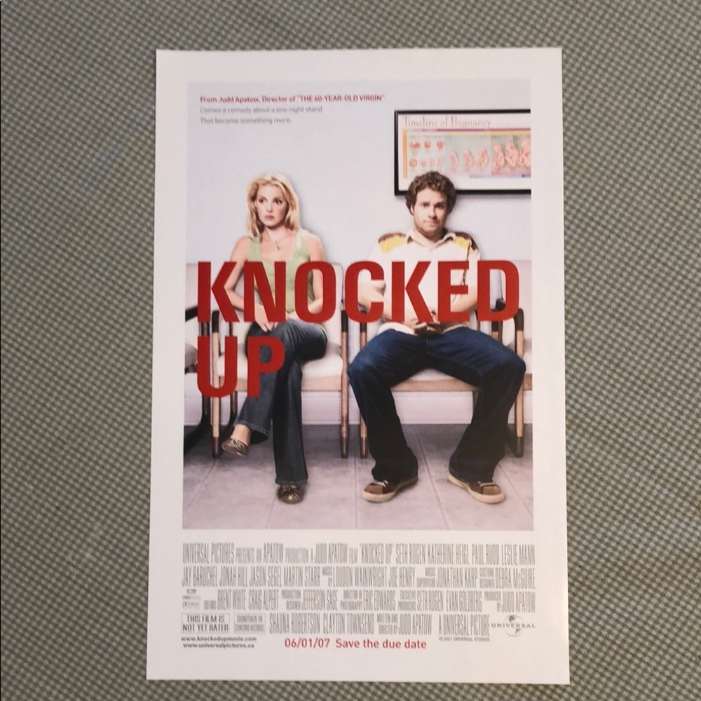 Knocked Up Movie Poster 11x17 Seth Rohan Katherine Heigl 2007 1 nite stand MP008